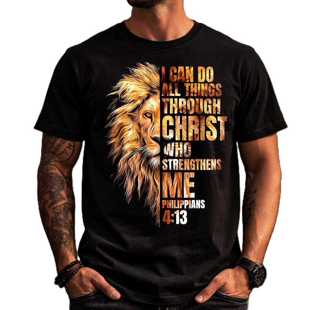 I Can Do All Things – Lion of Strength Faith Tee