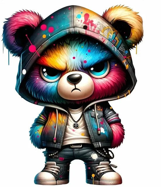 Urban Graffiti Bear – Streetwear Graphic Tee