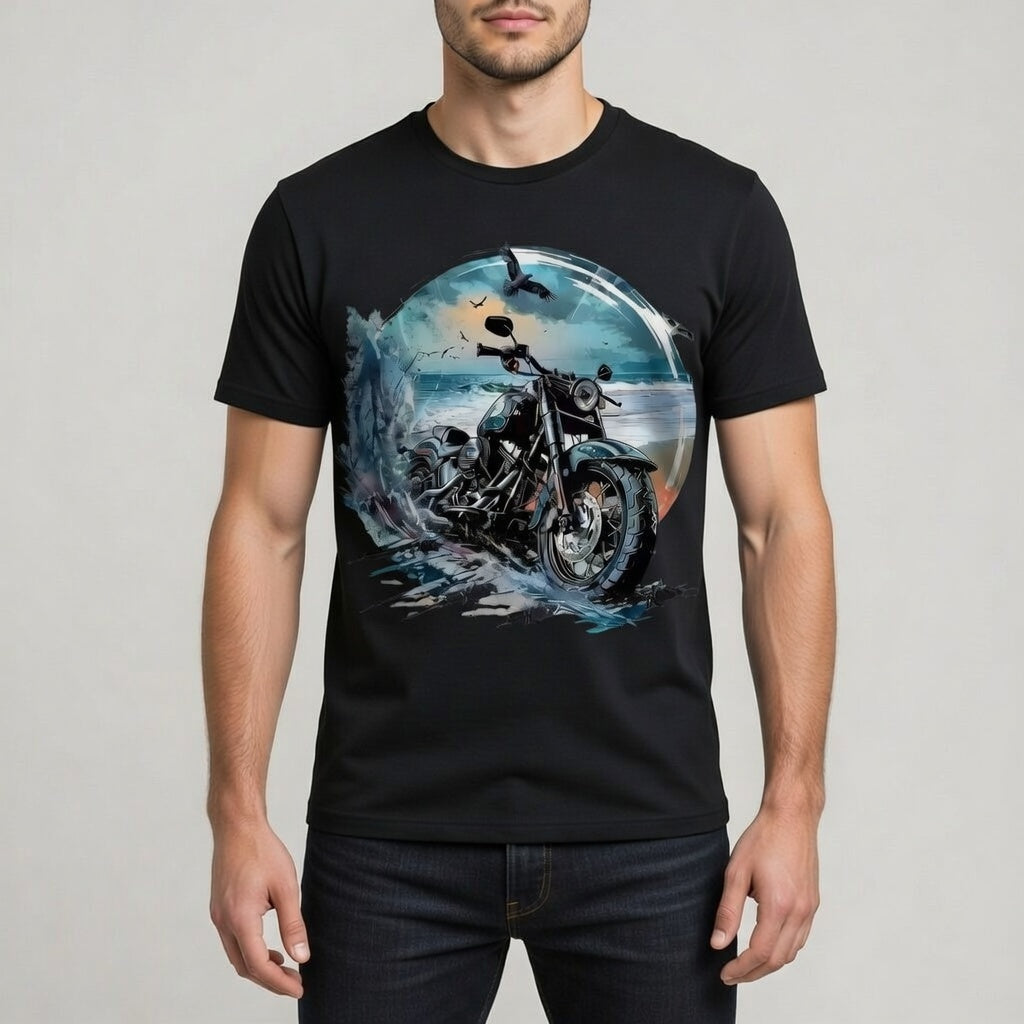 Ride the Waves – Coastal Motorcycle Adventure Tee
