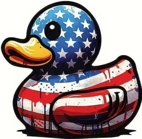 "Patriotic Vinyl Duck Decal - Quack in Style!