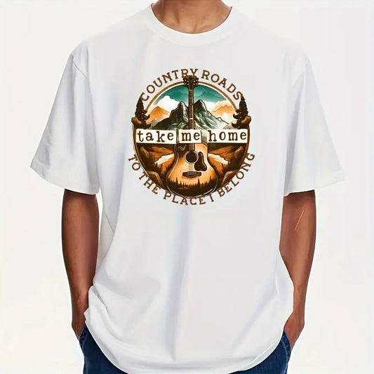 Country Roads – Take Me Home Scenic Guitar Tee