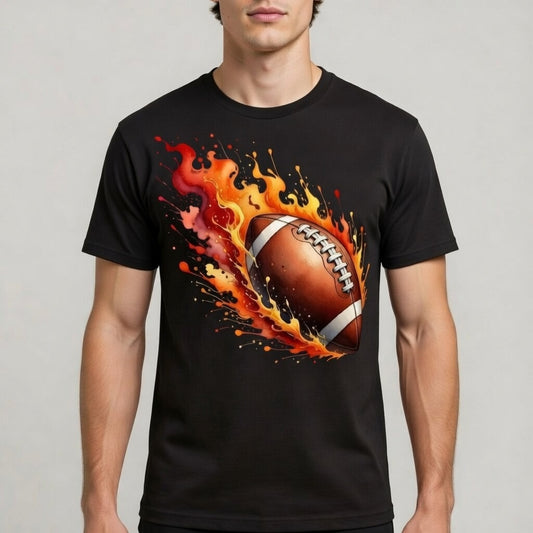Flaming Football – High‑Energy Sports Graphic Tee