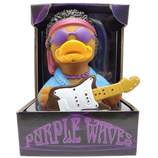 Purple Waves Rubber Duck Collectible - Groovy Rock 'n' Roll Icon!