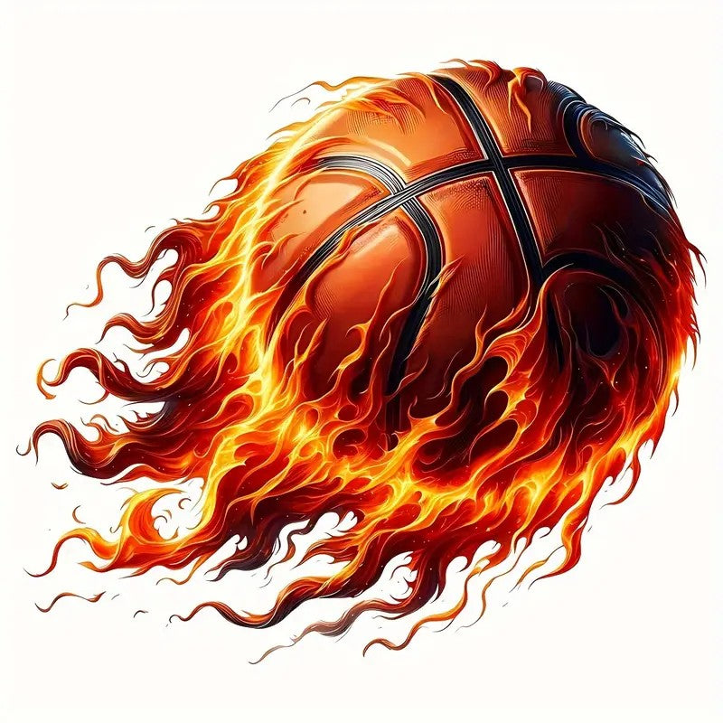 Flaming Basketball – High‑Energy Sports Graphic Tee