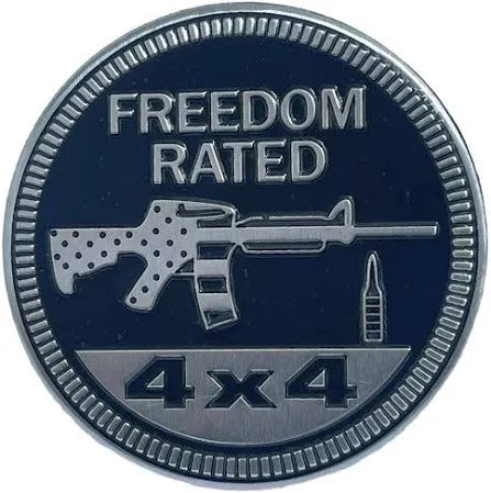 "Freedom Rated 4x4 Badge - Unleash Your Wild Side! 🚙💥"