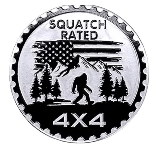 Squatch Rated 4x4 Badge – For Drivers Who Roam Where Legends Live