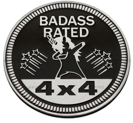 Badass Rated 4x4 Badge – For Drivers Who Bring Attitude Everywhere They Go