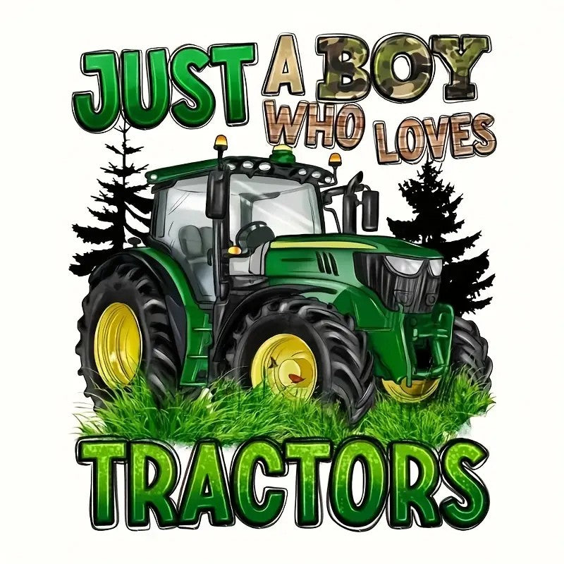 Just a Boy Who Loves Tractors – Kids’ Tractor Graphic Tee