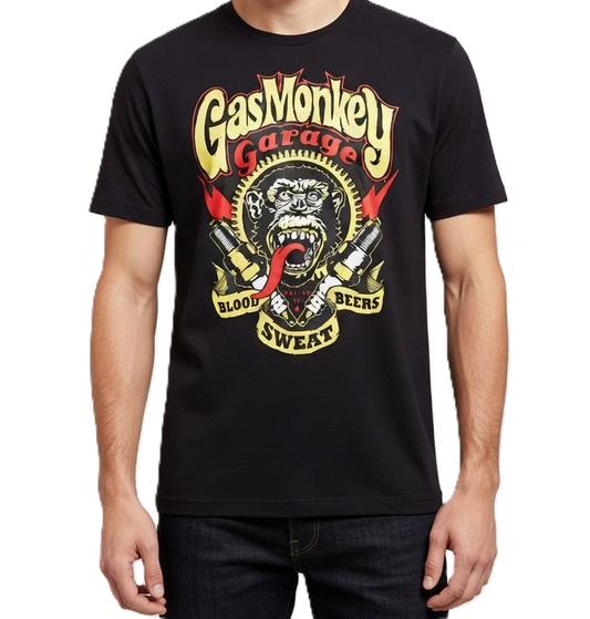Gas Monkey Garage – Blood, Beers, Sweat Graphic Tee